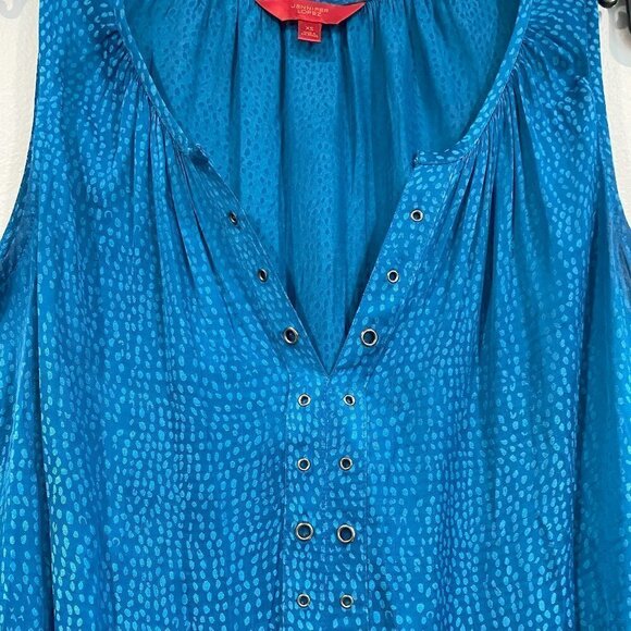 Jennifer Lopez Blue Polka Dot Top - Size XS - Picture 3 of 5